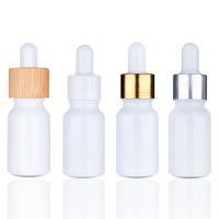 Bouteille en céramique Boston ronde 10ml, 15ml, 1 Oz, 50ml, 100ml, flacon compte-gouttes vide en verre blanc pour aromathérapie aux huiles essentielles