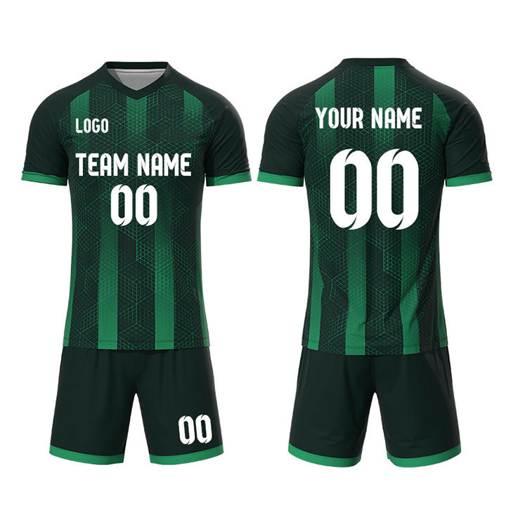 Full Custom Striped Design Blank No logo Soccer Kits Mens Football ...