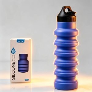 Botella de Agua Plegable a Prueba de Fugas, Botella Deportiva Plegable Reutilizable de Silicona para Viajes al Aire Libre, Gimnasio, Campamento, <span class=keywords><strong>Senderismo</strong></span> - Product Image 1