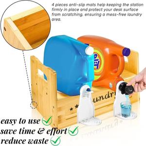 Wooden <b>Laundry</b> Detergent Rack With Dispenser Stand For Cleaning Supplies <b>Organization</b> Space Saving <b>Storage</b> Solution - Product Image 3