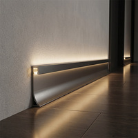 Profilé LED en aluminium pour plinthe, bande lumineuse moderne noire et blanche, éclairage intérieur pour la décoration murale de la maison, hôtel, bar