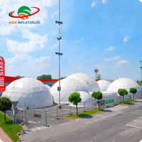 Tente de glamping de 15 m de diamètre, hôtel de luxe, dôme géodésique transparent de jardin, tente en PVC