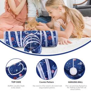 ของเล่นสัตว์เลี้ยงทำจากโพลีเอสเตอร์แบบโต้ตอบอุโมงค์แมวและรันเวย์แบบพับได้สำหรับกระต่าย - Product Image 2