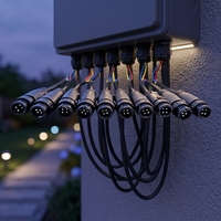 Connecteur M12 4 broches mâle Push-Pull mini IP68 avec câble et prise ouverte 10A pour éclairage extérieur et contrôleurs LED