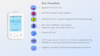 Rastreador GPS Android 4G con Tarjeta SIM, Pantalla Táctil HD de 2.83'', Llamadas SOS, Seguimiento Beidou, Control por Aplicación, Control de Acceso Escolar para Estudiantes