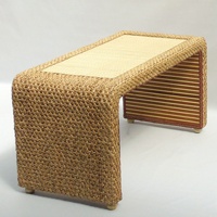 Ensemble table basse et chaises en rotin, mobilier de maison, petit ensemble de balcon en bois massif, style chinois d'inspiration zen