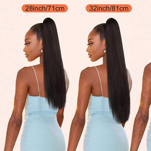 วิกผมหางม้าตรงยาวแบบครอสบอร์เดอร์ 34 นิ้ว เส้นใยคาเนคาลอน ทนความร้อนสูง เหมาะกับทุกรูปหน้า - Product Image 5