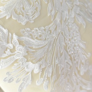 Luxury Floral New Classical Cotton Sequins Embroidery Lace Wedding Dress Patch Applique Handmade Diy Material <strong>Clothing</strong> - Product Image 5