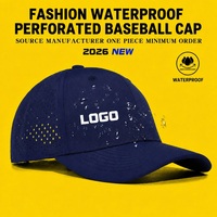 Casquette de baseball imperméable, perforée, respirante, protection solaire, légère, sportive, réglable, logo personnalisé, OEM, vente en gros, faible MOQ