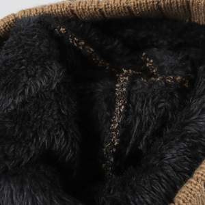 Nouveau polaire doublé laine hiver épaissir thermique Protection des oreilles grande circonférence de la tête slipover tricoté chapeau femmes - Product Image 5
