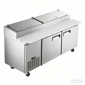 Commercial Refrigerated Workbench Double door salad <b>table</b> with Intelligent Control and Ventilated Cooling System - Product Image 1