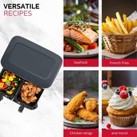 Friteuse à air électrique moderne française grande capacité en acier inoxydable, double panier, écran LCD, commande numérique, 9-10L, usage domestique