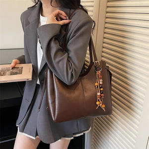 Sac à bandoulière rétro grande capacité de couleur unie pour femme, fermeture éclair, nouveau sac à main tendance, sac fourre-tout - Product Image 5
