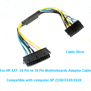 Câble adaptateur d'alimentation ATX 24 broches vers 18 broches pour cartes mères <span class=keywords><strong>HP</strong></span> Z230/Z420/Z620 12 pouces/30 cm 1007-18AWG - Product Image 5