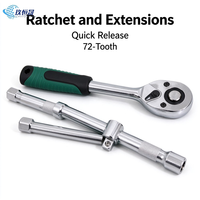 Boîte à outils multifonctionnelle en acier CRV de 37 pièces, vente en gros, douilles de 1/4, 3/8, 1/2 pouce, clé à cliquet réversible pour la réparation automobile et le garage