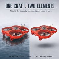 Robot de sauvetage aquatique UAV bimode GPS Beidou, bouée de sauvetage intelligente à double rôle eau-air, cercle de flottation intelligent, bouée de sauvetage télécommandée