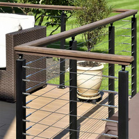 Systèmes de balustrade à câble moderne HIMOWAY pour terrasse, avec poteaux et main courante en acier inoxydable, et tendeur de câble