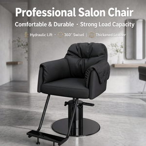 Silla de Salón de Acero Inoxidable Resistente, 360 °   Silla de Peluquería Giratoria con Altura Ajustable para Salón de Belleza y Barbería - Product Image 3