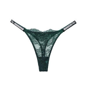 Tanga de Encaje Transparente Sexy para Mujer, Ropa Interior de Tiro Bajo, Lencería Suave en Poliamida y Elastano Transpirable - Product Image 1