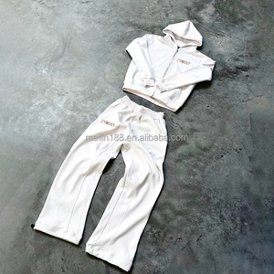 2025 OEM Custom Hoodies Set Two Piece French Terry Tracksuits for Men Jogging Suit Blank Design Sweat Suit Set Jogger Set Men - Product Image 3