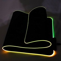 Tapis De Souris Rgb avec Logo personnalisé noir, lumineux, pour bureau, jeu, Gamer
