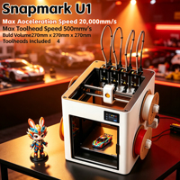 Imprimante 3D de bureau Snapmaker U1, haute vitesse 500 mm/s, débloquée internationalement, contrôle via WiFi, application, téléphone et ordinateur, nouvelle arrivée, best-seller