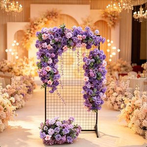 Composition florale artificielle demi-arche pour toile de fond de mariage, rangée de fleurs pour cérémonie de mariage, fête, événement, décoration, vente en gros - Product Image 2