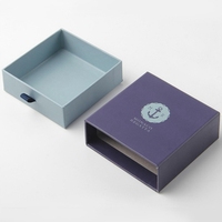 Cajonera de cartón rígido para cosméticos, caja de regalo deslizante de papel con textura elegante personalizada para embalaje de joyería, 2mm