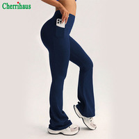 Pantalon de yoga et de danse évasé taille haute extensible pour femme, effet seconde peau, coupe cloche, pour le fitness et les loisirs