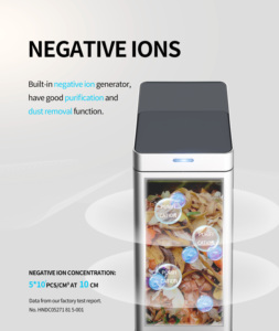 50L màu đen thông minh vuông Thùng trùng-trượt bìa, ozone khử trùng, vệ sinh bin thông minh chất thải bin - Product Image 5