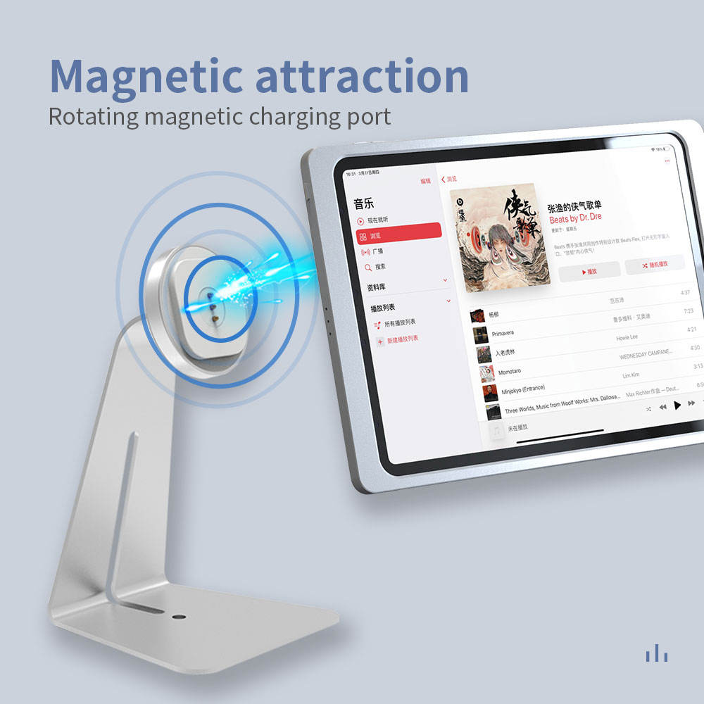 Inch Fast Wireless Charging Base Station for iPad Pro 3/4/5 Adjustable  Aluminum Table Stand ipad Tablet Kiosk