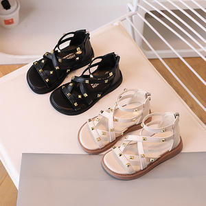 Kız Çocuk Yazlık Bilekten Bağlamalı Sandaletler PU Üst Kısım TPR Taban Hafif Kemer Desteği Düğme Kapatmalı - Product Image 1