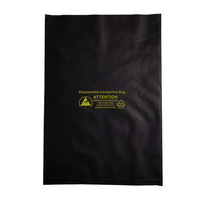 Sac plat en PE conducteur noir durable, anti-électrostatique, recyclable, pour accessoires de téléphonie mobile, écouteurs, anti-poussière, anti-lumière