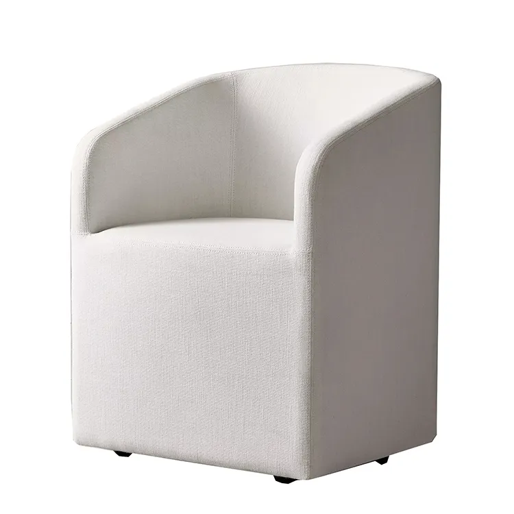 Современные роскошные белые кожаные обеденные стулья, напольное кресло с поддержкой спинки, столовая с 6 стульями