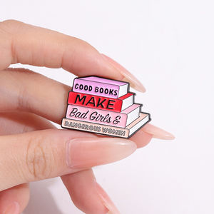 Broche "Good Books Make Bad Girls Dangerous"-Pin esmaltado, broches de libro de poder de conocimiento personalizado, joyería de insignia de cuello/solapa/bolsa - Product Image 1