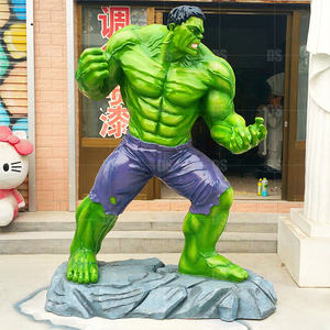 8ft Tall Grande taille Décoration extérieure Peinture en fibre de verre Statue de dessin animé grandeur nature Sculpture Statue de Hulk réaliste <span class=keywords><strong>Cinéma</strong></span> - Product Image 4