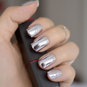 <span class=keywords><strong>Faux</strong></span> <span class=keywords><strong>ongles</strong></span> miroir violet clair, taille moyenne, à recouvrir entièrement, pour filles, accessoires de manucure tendance, faciles à poser soi-même N25 - Product Image 5