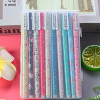 Stylos gel en plastique colorés de papeterie chinoise, fournitures de bureau créatives pour l'apprentissage, ensemble de stylos à dix couleurs au design de dessin animé mignon, non effaçables