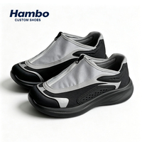 Hambo Nouvelles Baskets Tendance à Fermeture Éclair, Tige en Maille, Semelle Épaisse, Chaussures de Marche Respirantes et Légères, à Enfiler, Décontractées et Sportives