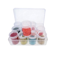 Boîtes de rangement pour bijoux en plastique à 12 compartiments, avec couvercles, pour perles rondes, diamants, organisation, artisanat et stockage de bouteilles