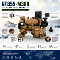 Moteur diesel marin refroidi par eau Cums NT855-M300 1800 tr/min 4 temps pour remorqueurs, navires de pêche et bateaux de travail commerciaux