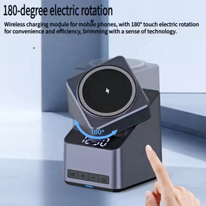 New 15 Wát sạc nhanh 180 độ cảm ứng xoay từ tính với đồng hồ báo thức <span class=keywords><strong>3</strong></span> trong <span class=keywords><strong>1</strong></span> sạc không dây cho điện thoại thông minh tai nghe đồng hồ - Product Image 2