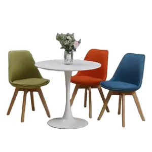 식탁과 의자 세트 럭셔리 현대 레스토랑 홈 다이닝 룸 식탁 유리 MDF 나무 탑 라운드 식탁 세트