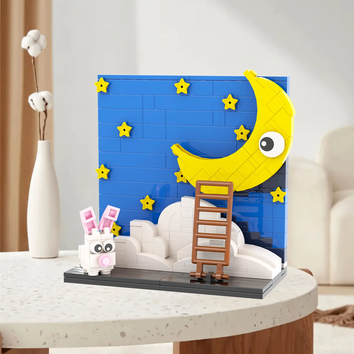 MOC1099 Starry Sky 254 Pcs Bricks With Moon Rabbit Model DIY Assemble Creative Building Blocks Puzzle Gift Toys For Children