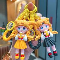 Directo de fábrica al por mayor 3D Sailor Moons Anime Tsukino Usagi personaje llavero suave PVC goma llavero