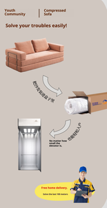 Canapé-lit rectangulaire moderne compressé Teddy en gros - 70 % d'économie de fret, mobilier modulaire 2-en-1 pour petit espace de salon - Product Image 2