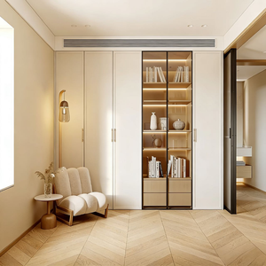 <span class=keywords><strong>Armadio</strong></span> e <span class=keywords><strong>Cabina</strong></span> <span class=keywords><strong>Armadio</strong></span> Angolare Moderni di Lusso Balom su Misura in Legno con Illuminazione a LED e Multi-Scomparti per Camera da Letto - Product Image 1