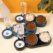 Içme ve besleme kalitesi pirinç havzası için su ve gıda evcil hayvan malzemeleri için 2L kapasiteli İki-in-one kedi ve köpek kase - Product Image 5