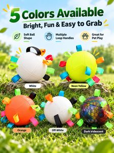 Pelota Interactiva para Perros, Juguete Resistente a Mordidas, Juguete de Cuerda de PU para Entrenamiento, Juguete para Jugar al Aire Libre - Product Image 5