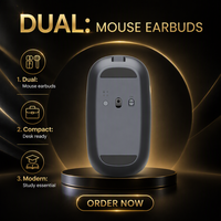 Mouse Nirkabel Transparan Mode Ganda, Mouse Optik Isi Ulang 5 Tombol, Mouse Ergonomis Tanpa Kabel untuk Meja dan Laptop